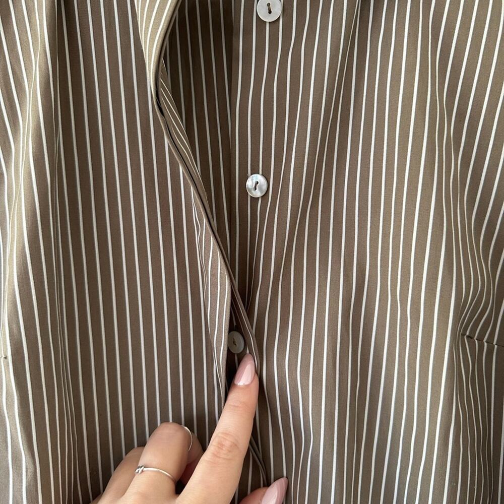 Theory Dr Poplin Belted Pinstripe Dress - Picture 5 of 6
